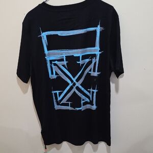OFFWHITE Black and Blue Graphic Men's Shirt
